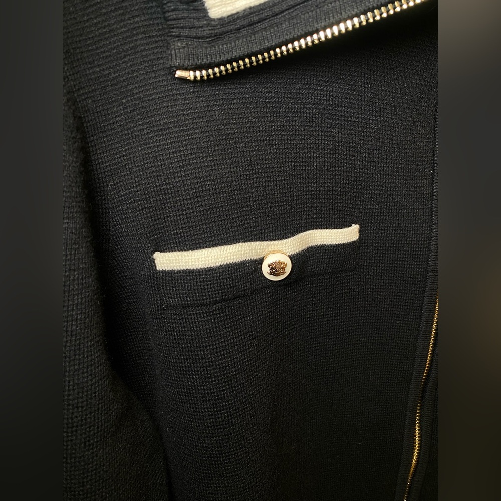 Talbots Women's Plus Size Full Zip Cardigan - Tipped in Black Size X NWT - Picture 9 of 10